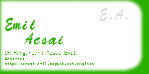 emil acsai business card